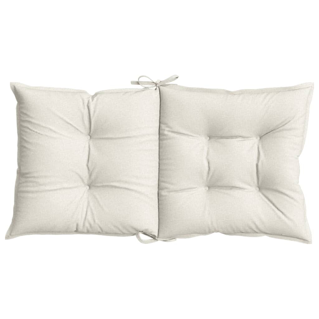 vidaXL Lowback Chair Cushions 2 pcs Melange Cream 100x50x7 cm Fabric