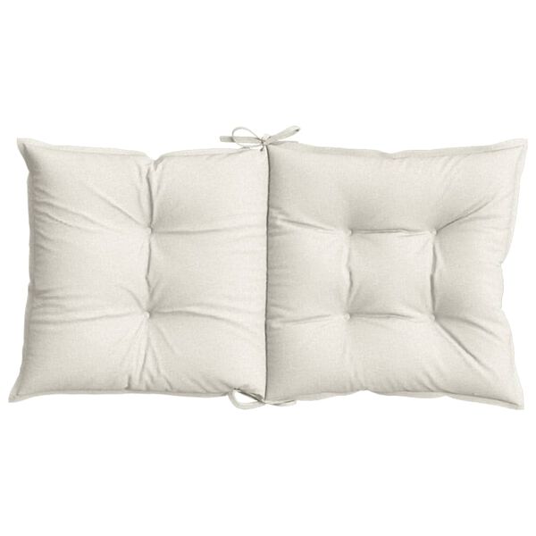 vidaXL Lowback Chair Cushions 2 pcs Melange Cream 100x50x7 cm Fabric