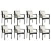 vidaXL 9 Piece Garden Dining Set with Cushions Black Poly Rattan
