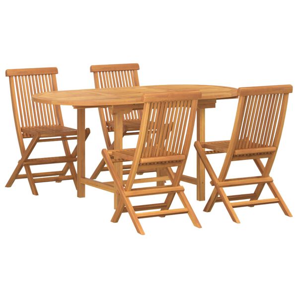 vidaXL Garden Dining Set 7 pcs Brown 160 x 80 x 75 cm Solid teak wood