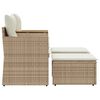 vidaXL Garden Sofa 2-Seater with Stools Beige Poly Rattan