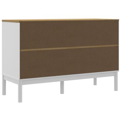 vidaXL Sideboard FLORO White 114x43x74 cm Solid Wood Pine