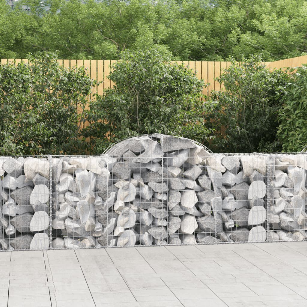vidaXL Arched Gabion Baskets 11 pcs 200x50x80/100 cm Galvanised Iron