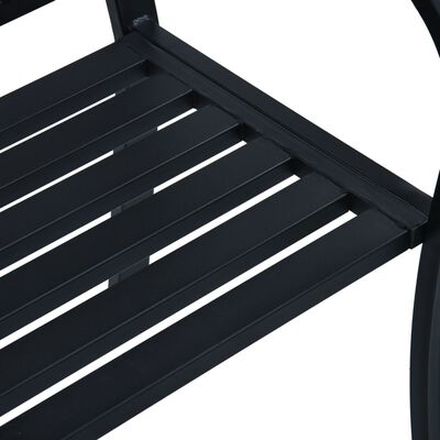 vidaXL Garden Bench 125 cm Black Steel