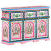 vidaXL Hand-Painted Sideboard Multicolour 110x30x76cm Solid Mango Wood