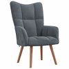 vidaXL Relaxing Chair with a Stool Dark Grey Velvet