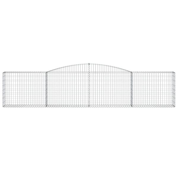 vidaXL Arched Gabion Baskets 5 pcs 400x30x80/100 cm Galvanised Iron