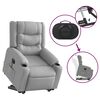 vidaXL Electric Stand up Massage Recliner Chair Light Grey Fabric