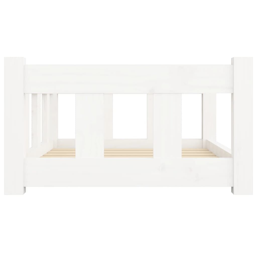vidaXL Dog Bed White 65.5x50.5x28 cm Solid Wood Pine