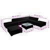 vidaXL 8 Piece Garden Lounge Set with Cushions Poly Rattan Black