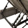 vidaXL Double Sun Lounger with Cushions Grey Poly Rattan