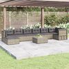 vidaXL 8 Piece Garden Lounge Set with Cushions Grey Poly Rattan