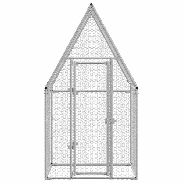 vidaXL Chicken Cage Silver 100x100x190 cm Galvanised Steel