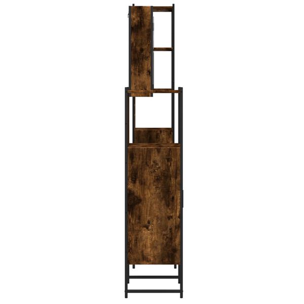 vidaXL 4 Piece Bathroom Cabinet Set Smoked Oak Engineered Wood