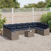 vidaXL Garden Sofa Set 11 pcs Grey Poly rattan
