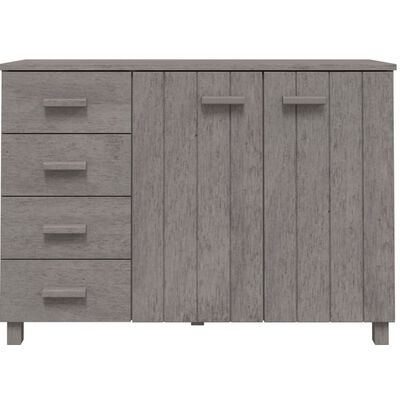 vidaXL Sideboard HAMAR Light Grey 113x40x80 cm Solid Wood Pine