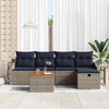 vidaXL Garden Sofa Set with Cushion 6 pcs Grey Poly Rattan