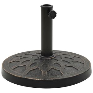 vidaXL Parasol Base Round Polyresin 13 kg Bronze