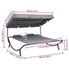 vidaXL Outdoor Lounge Bed with Canopy and Pillows Grey