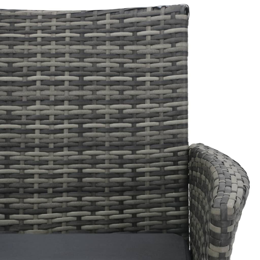 vidaXL 2-Seater Garden Sofa with Tea Table Poly Rattan Anthracite
