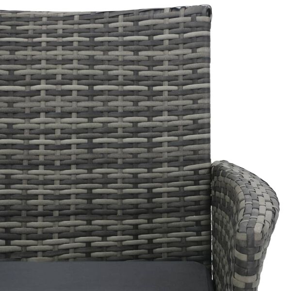vidaXL 2-Seater Garden Sofa with Tea Table Poly Rattan Anthracite