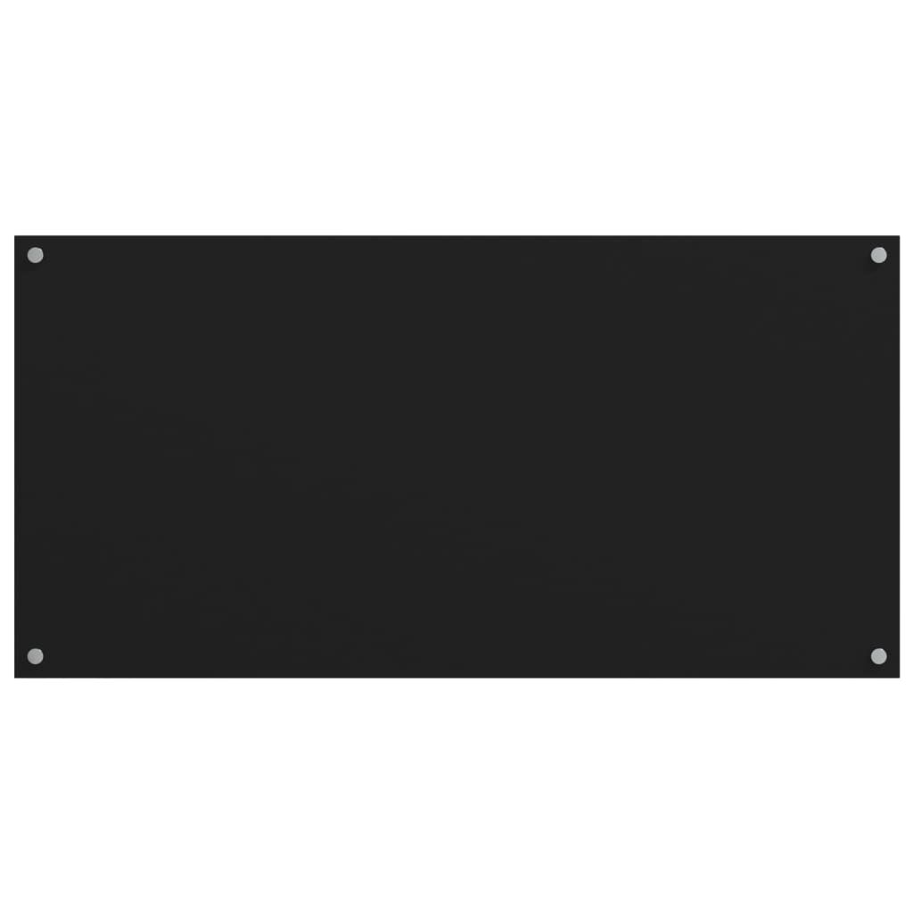 vidaXL Kitchen Backsplashes 2 pcs Black 80x50 cm Tempered Glass