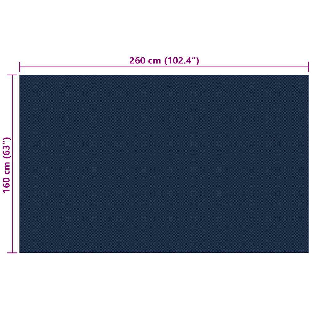 vidaXL Floating PE Solar Pool Film 260x160 cm Black and Blue
