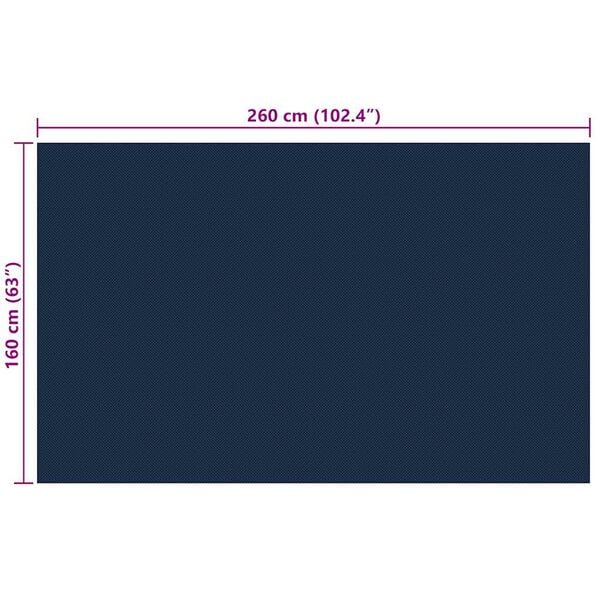 vidaXL Floating PE Solar Pool Film 260x160 cm Black and Blue