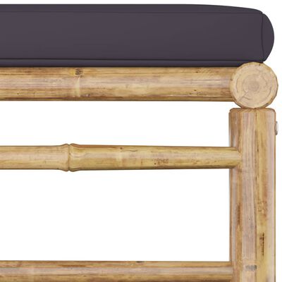 vidaXL 5 Piece Garden Lounge Set with Dark Grey Cushions Bamboo
