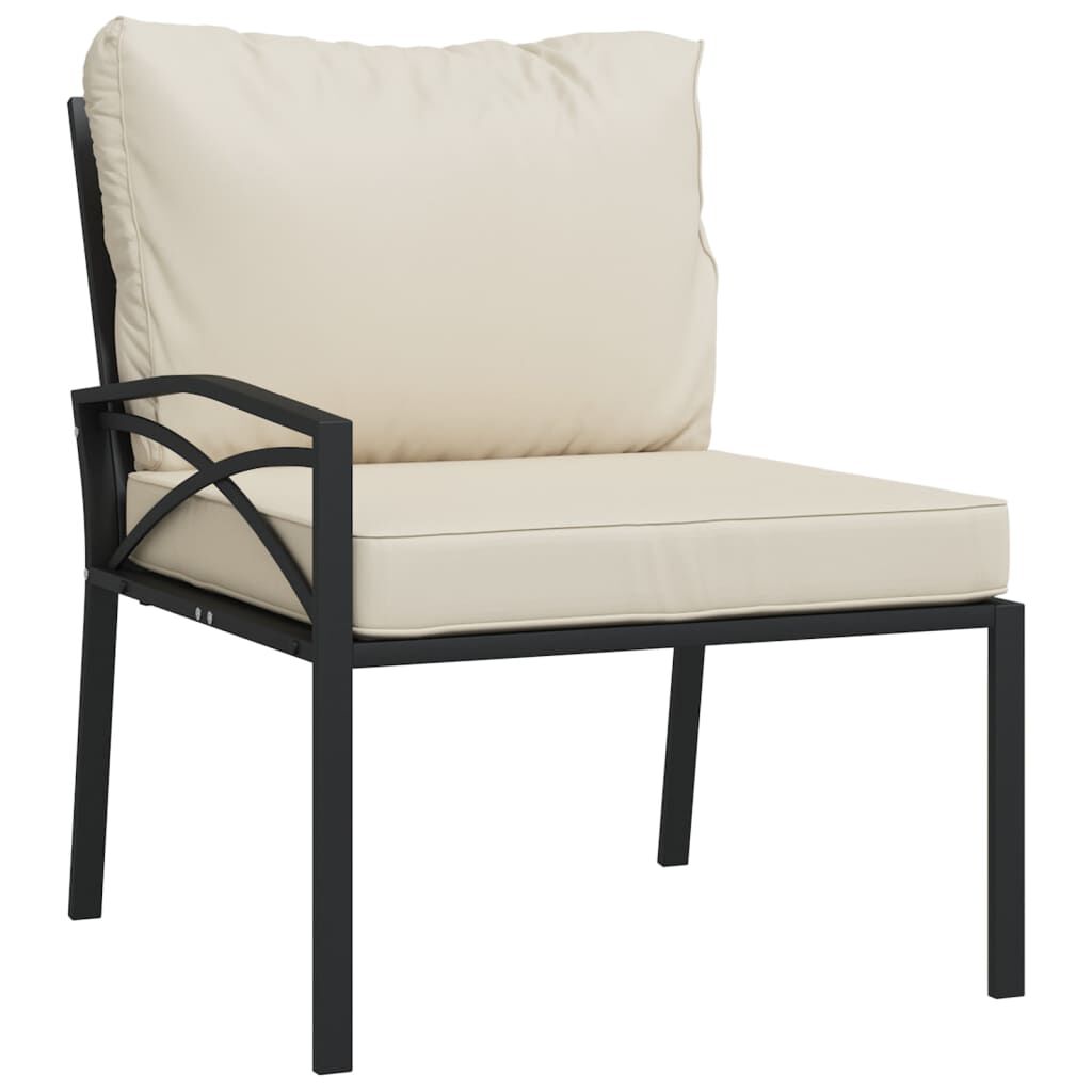 vidaXL 7 Piece Garden Lounge Set with Sand Cushions Steel