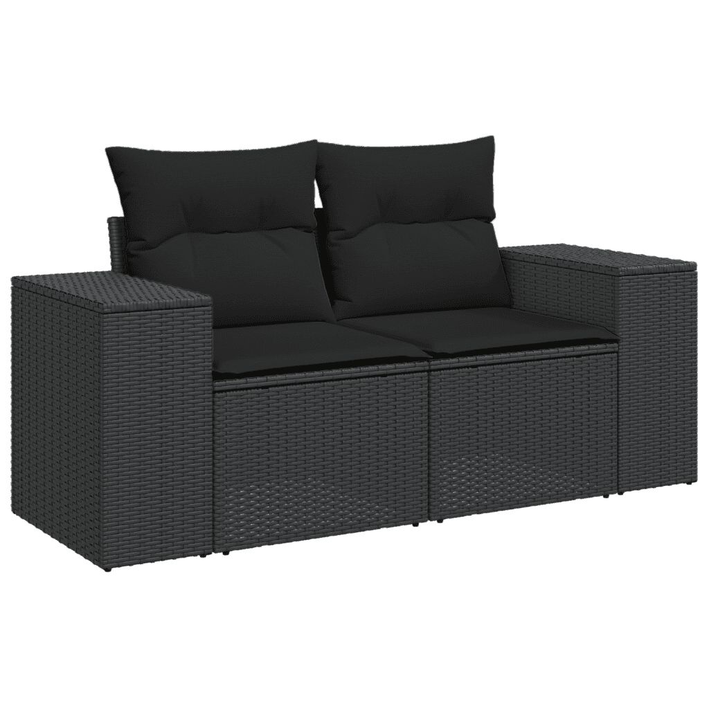 vidaXL 7 Piece Garden Sofa Set with Cushions Beige Poly Rattan