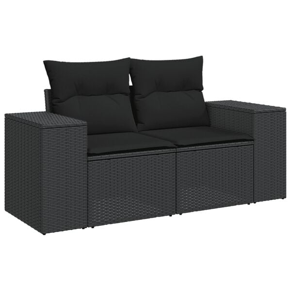 vidaXL 7 Piece Garden Sofa Set with Cushions Beige Poly Rattan