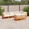 vidaXL 8 Piece Garden Sofa Set with Cushions Wax Brown Solid Wood Pine