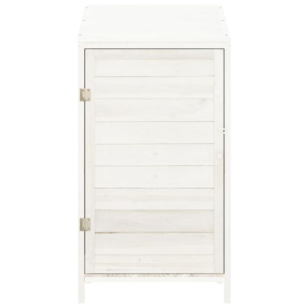 vidaXL Garden Shed White 55x52x112 cm Solid Wood Fir