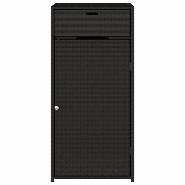 vidaXL Garden Storage Cabinet Black 55x55x111 cm Poly Rattan