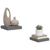 vidaXL Floating Wall Shelves 2 pcs High Gloss Grey 23x23.5x3.8 cm MDF