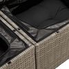vidaXL Garden Sofa with Cushions 2-Seater Grey Poly Rattan