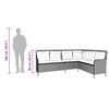 vidaXL Garden Sofa with Cushions L-Shaped Grey Poly Rattan