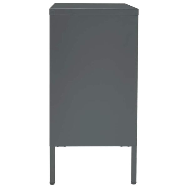 vidaXL Sideboard Anthracite 75x35x70 cm Steel and Tempered Glass