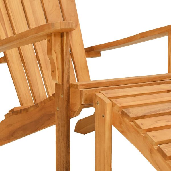 vidaXL Garden Adirondack Chair with Footrest Solid Wood Teak