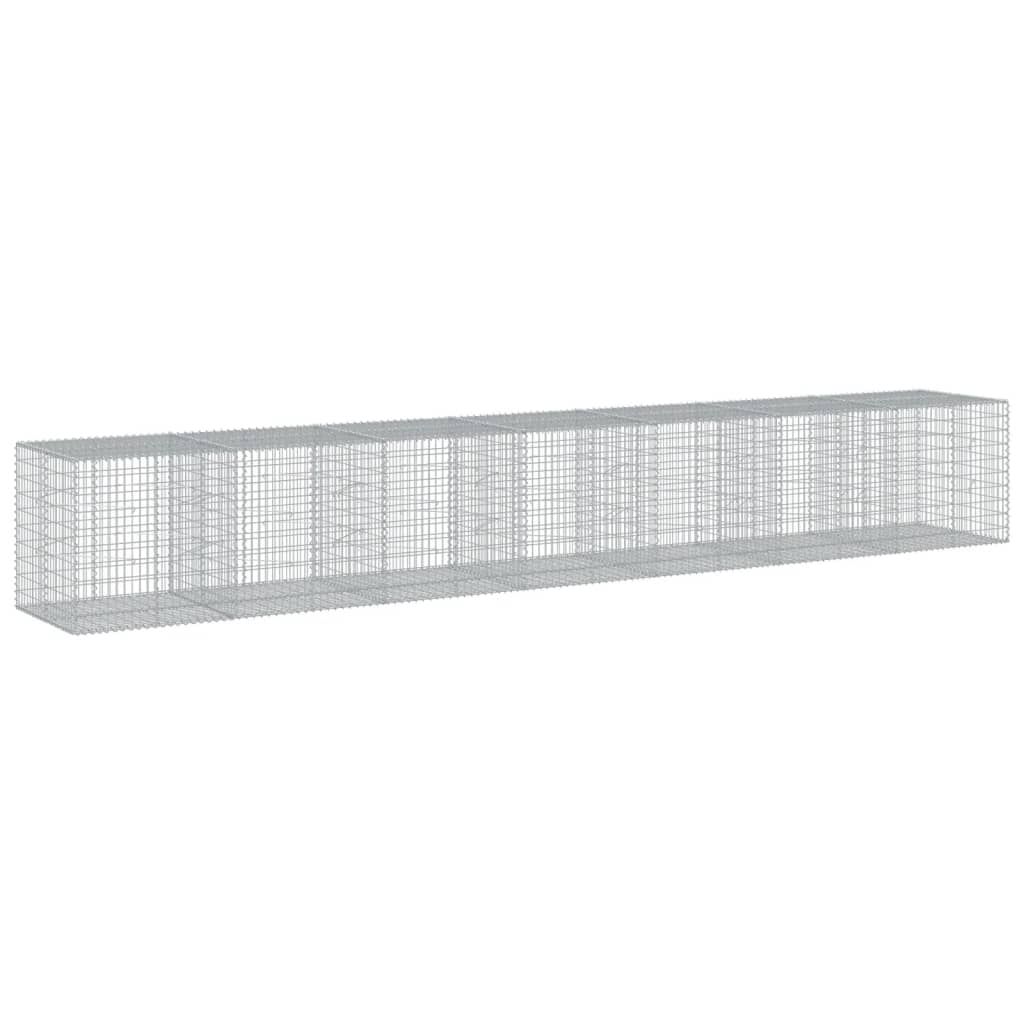 vidaXL Gabion Basket with Cover 700x100x100 cm Galvanised Iron