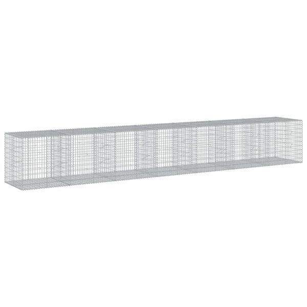 vidaXL Gabion Basket with Cover 700x100x100 cm Galvanised Iron