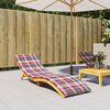 vidaXL Sun Lounger Cushion Red Check Pattern 200x60x3cm Oxford Fabric