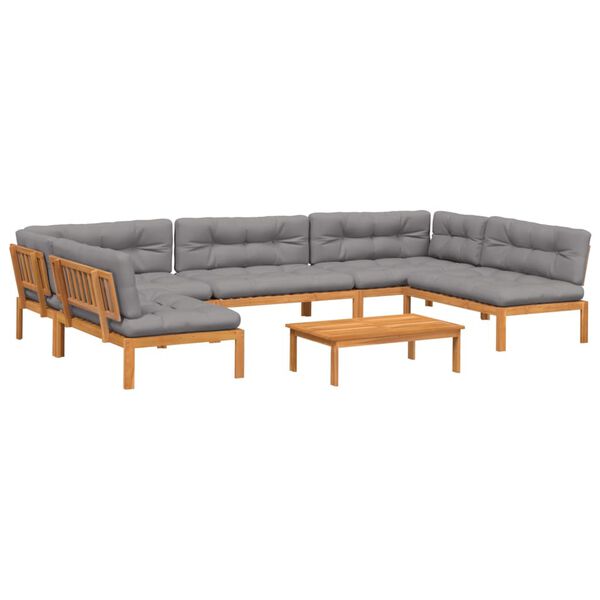 vidaXL 6 Piece Garden Pallet Sofa Set with Cushions Solid Wood Acacia