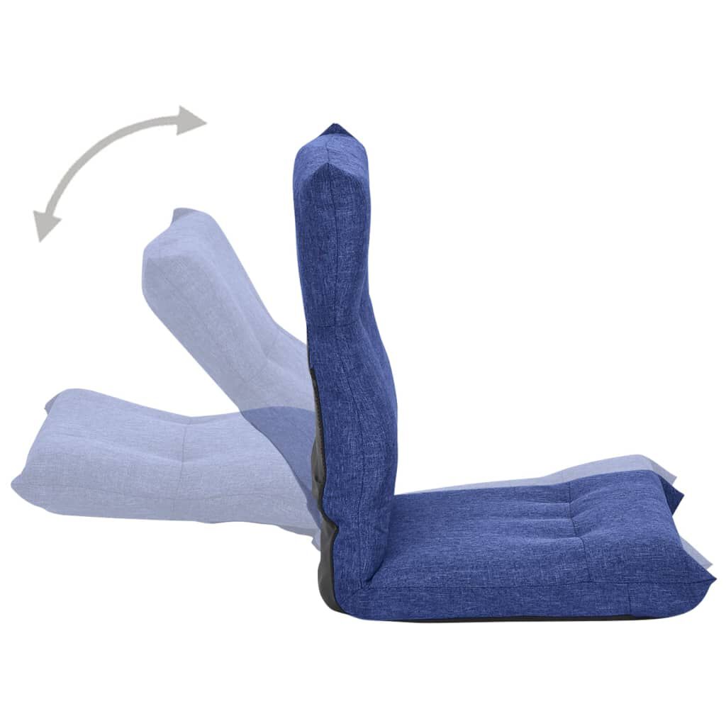 vidaXL Folding Floor Chair Blue Fabric