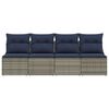 vidaXL Garden Sofa with Cushion Grey 220 x 62 x 69 cm Poly Rattan