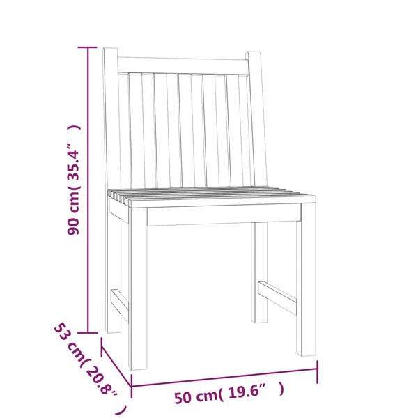 vidaXL 5 Piece Garden Dining Set Solid Wood Teak