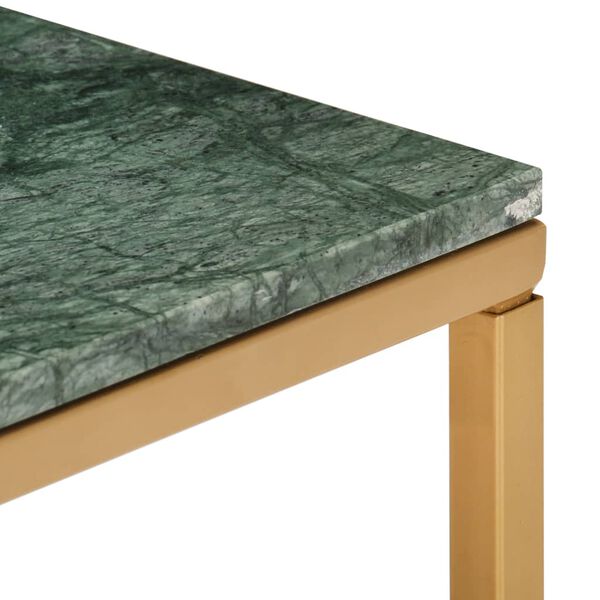 vidaXL Coffee Table Green 40x40x35 cm Real Stone with Marble Texture