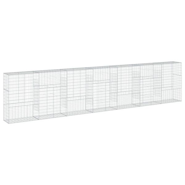 vidaXL Gabion Basket with Cover 700x50x150 cm Galvanised Iron