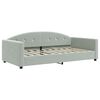 vidaXL Daybed with Trundle without Mattress Light Grey 100x190 cm